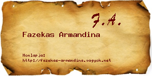 Fazekas Armandina névjegykártya